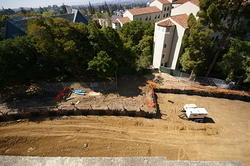 Construction toward the I-House, the only place where excavation has really begun