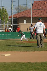 1st inning as pitcher - a soft throw to 1st base
