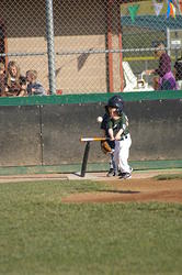 1st inning at bat - his shortest hit of the day (popped up too much)
