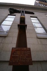 World Trade Center Cross - stationed on side of St. Peter and Paul Church adjacent to Ground Zero