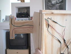 Shows electrical wiring from table to bridge.