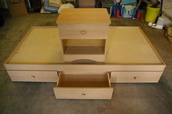 Ikea style platform twin bed w/ side table.
$95