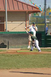 1st inning as pitcher - throwing (a bit late) to 1st base